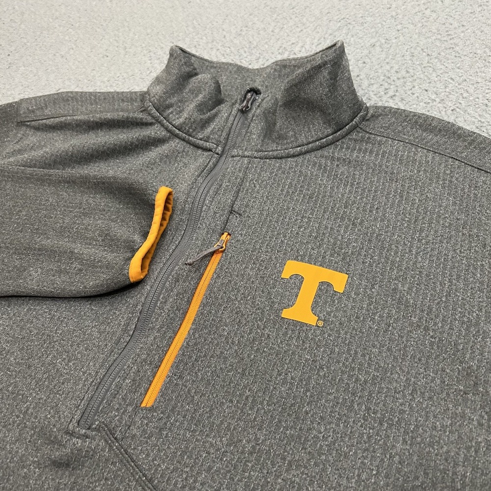 Tennessee Volunteers Pullover 2XL XXL Gray Quarter Zip Sweatshirt Vols Columbia